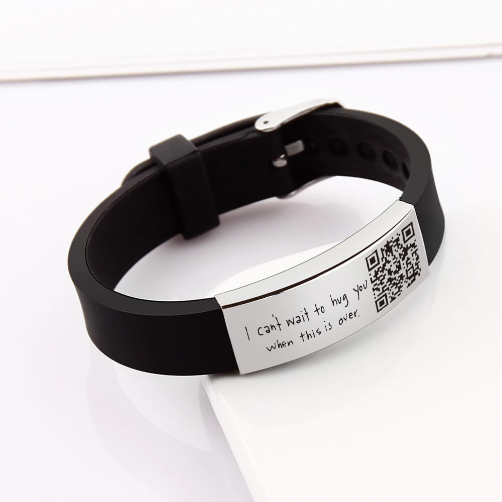 Music Voice QR Code Customizable Personalized Rubber Strap Bracelet