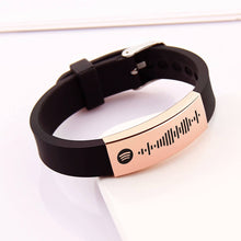 Music Voice QR Code Customizable Personalized Rubber Strap Bracelet