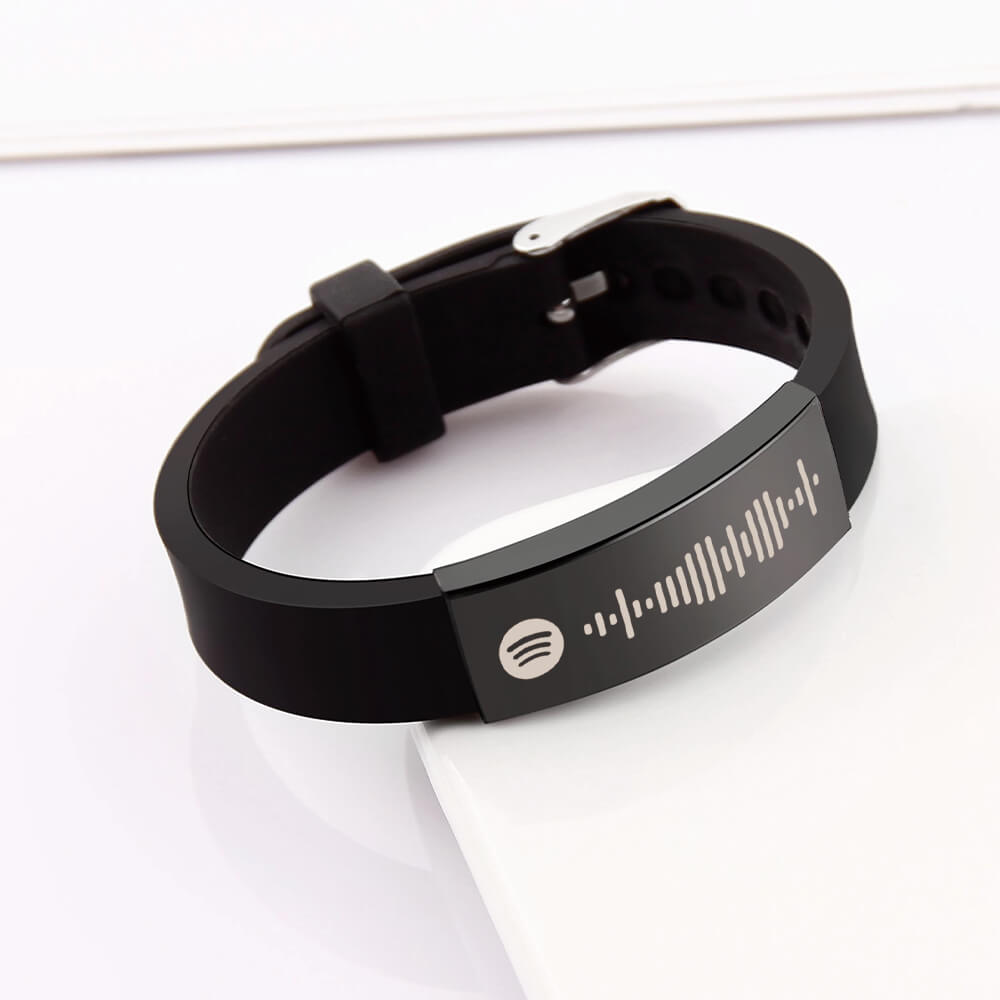 Music Voice QR Code Customizable Personalized Rubber Strap Bracelet