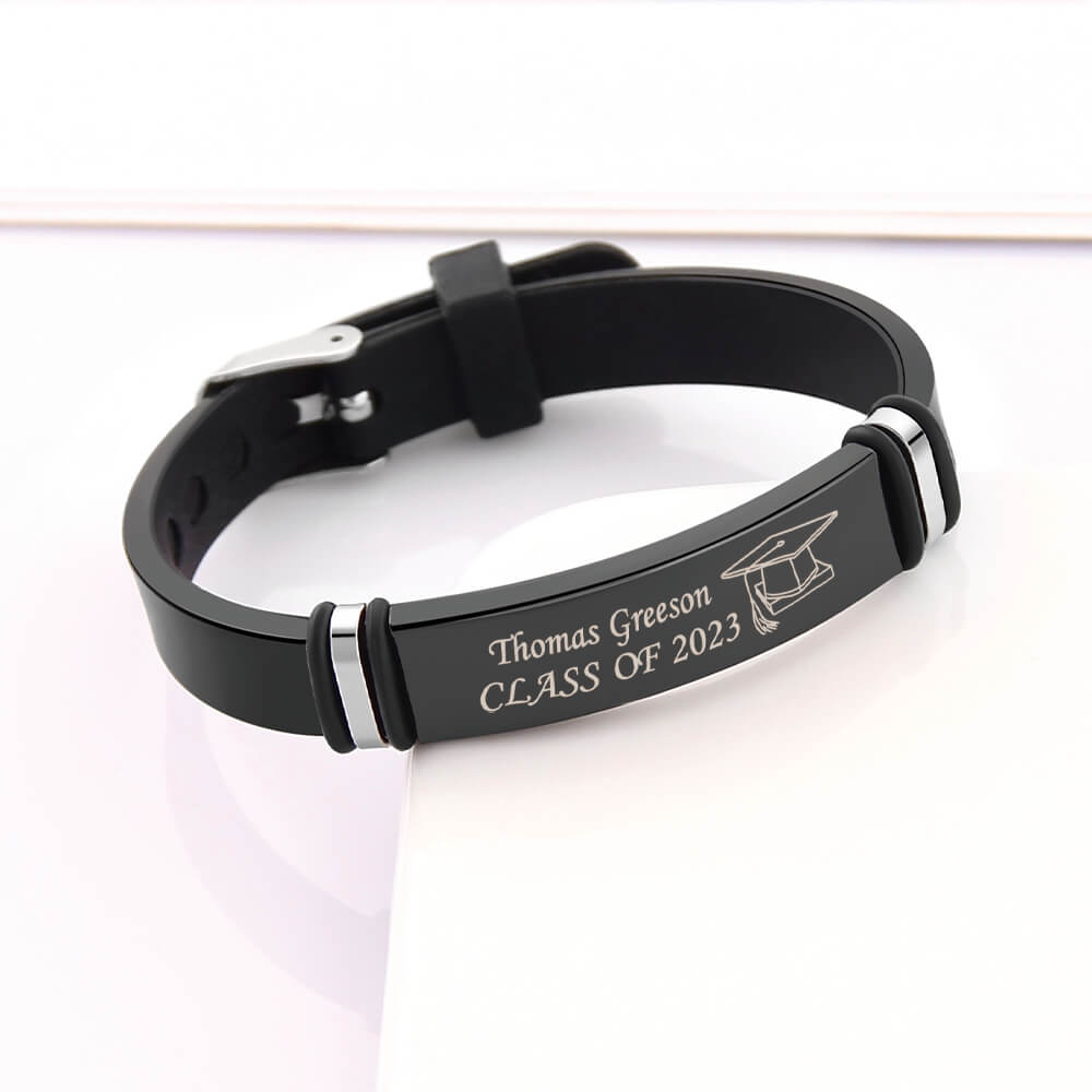 Personalized Custom Rubber Strap Bracelet Graduation Gift for Friends