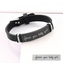 Handwritten Fingerprint Personalized Rubber Strap Bracelet