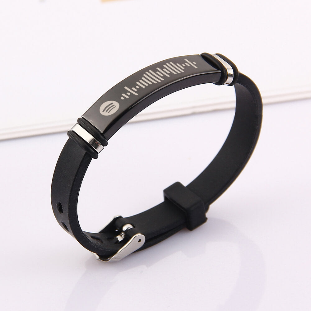 Music Or Voice QR Code Personalized Rubber Strap Bracelet