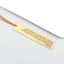 Personalized Long Metal Bookmark Gold, Customized Gift