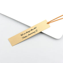 Personalized Long Metal Bookmark Gold, Customized Gift
