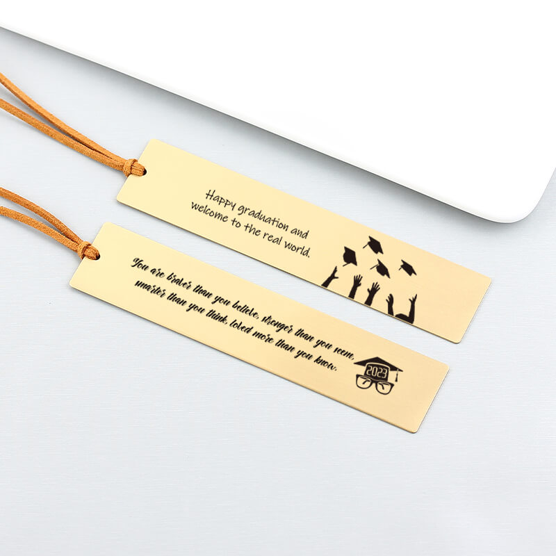 Customized unique graduation gift, personalized fingerprint handwritten bar bookmark