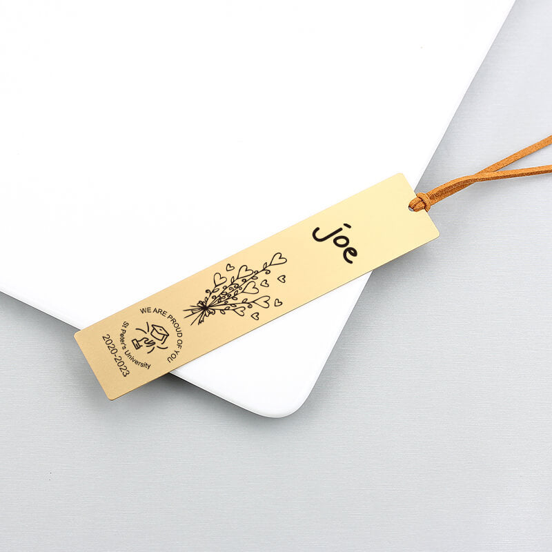 Customized unique graduation gift, personalized fingerprint handwritten bar bookmark