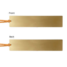 Personalized Long Metal Bookmark Gold, Customized Gift