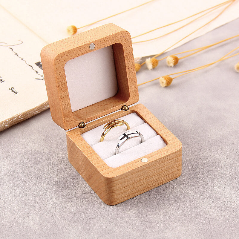 Solid Wooden Jewelry Ring Storage Box