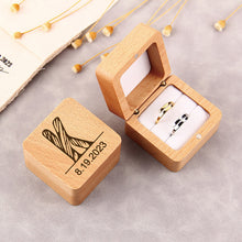 Double Slot Wooden Custom Wedding Ring Box