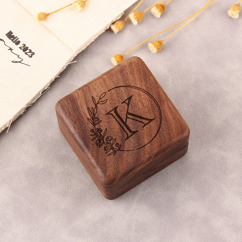 Personalization Wooden Ring Box for Wedding Ceremony