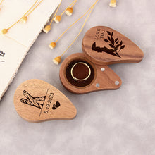 Heart Shape Solid Wooden Personalized Ring Box for Wedding Ceremony