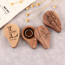 Heart Shape Solid Wooden Personalized Ring Box for Wedding Ceremony