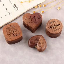 Heart Shape Solid Wooden Personalized Ring Box for Wedding Ceremony