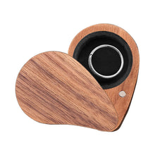 Heart Shape Solid Wooden Personalized Ring Box for Wedding Ceremony