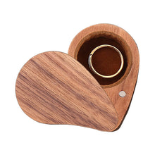 Heart Shape Solid Wooden Personalized Ring Box for Wedding Ceremony