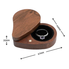 Heart Shape Solid Wooden Personalized Ring Box for Wedding Ceremony