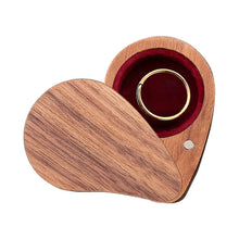Heart Shape Solid Wooden Personalized Ring Box for Wedding Ceremony