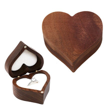 Rustic Engagement Ring Box Heart Wedding Ring Wooden Box