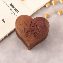Rustic Engagement Ring Box Heart Wedding Ring Wooden Box