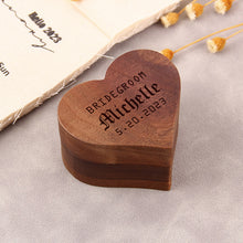 Rustic Engagement Ring Box Heart Wedding Ring Wooden Box