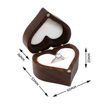 Rustic Engagement Ring Box Heart Wedding Ring Wooden Box