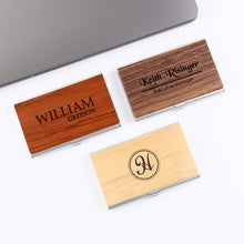 Personalized Wood Business Card Case, Unique personalized business card holder