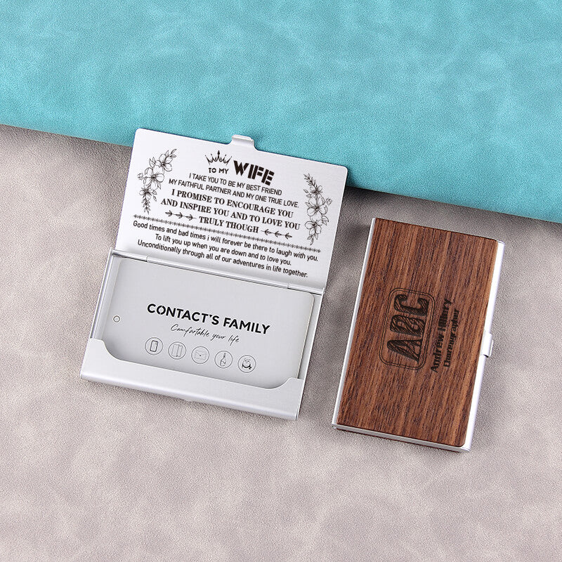 Personalized Wood Business Card Case, Unique personalized business card holder