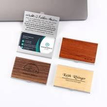 Personalized Wood Business Card Case, Unique personalized business card holder