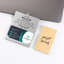 Personalized Wood Business Card Case, Unique personalized business card holder