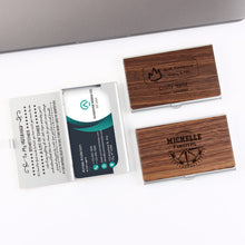 Personalized Wood Business Card Case, Unique personalized business card holder