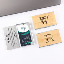 Personalized Wood Business Card Case, Unique personalized business card holder