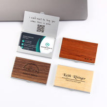 Wood Business Card holder, Personalized Wooden Business Card Case