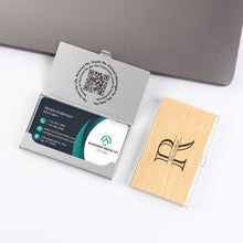 Wood Business Card holder, Personalized Wooden Business Card Case