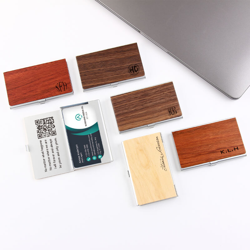 Wood Business Card holder, Personalized Wooden Business Card Case