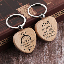 Personalized Wooden Keychain, Longitude Latitude Coordinates Keychain