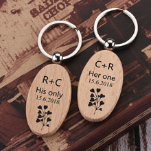 Wooden Keyring Engraved With Photo or Any Text, Personalized Wooden Keychain