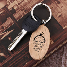 Wooden Keyring Engraved With Photo or Any Text, Personalized Wooden Keychain