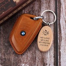 Wooden Keyring Engraved With Photo or Any Text, Personalized Wooden Keychain