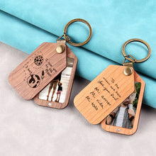 Personalized Wooden Photo keychain, Photo on Wood Keychain