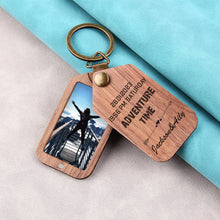 Adventure Calling Wooden Photo Personalized Keychain