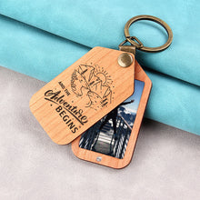 Adventure Calling Wooden Photo Personalized Keychain
