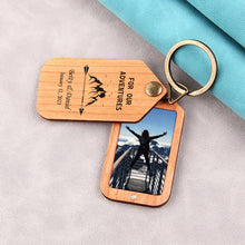 Adventure Calling Wooden Photo Personalized Keychain
