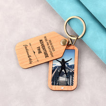 Adventure Calling Wooden Photo Personalized Keychain