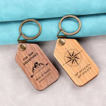 Adventure Calling Wooden Photo Personalized Keychain