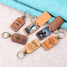 Adventure Calling Wooden Photo Personalized Keychain