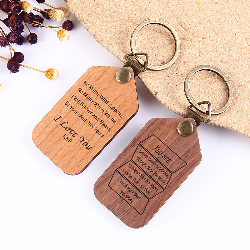 Adventure Calling Wooden Photo Personalized Keychain