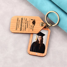 Custom Photo Wooden Keychain, Unique Gift For Graduation