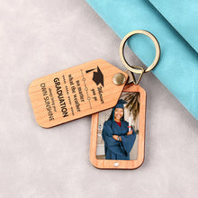 Custom Photo Wooden Keychain, Unique Gift For Graduation