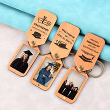 Custom Photo Wooden Keychain, Unique Gift For Graduation
