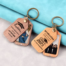 Custom Photo Wooden Keychain, Unique Gift For Graduation